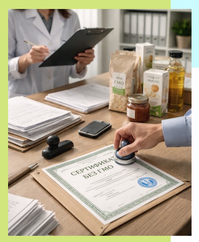 Получение сертификата Без ГМО для продукции в Воронеже